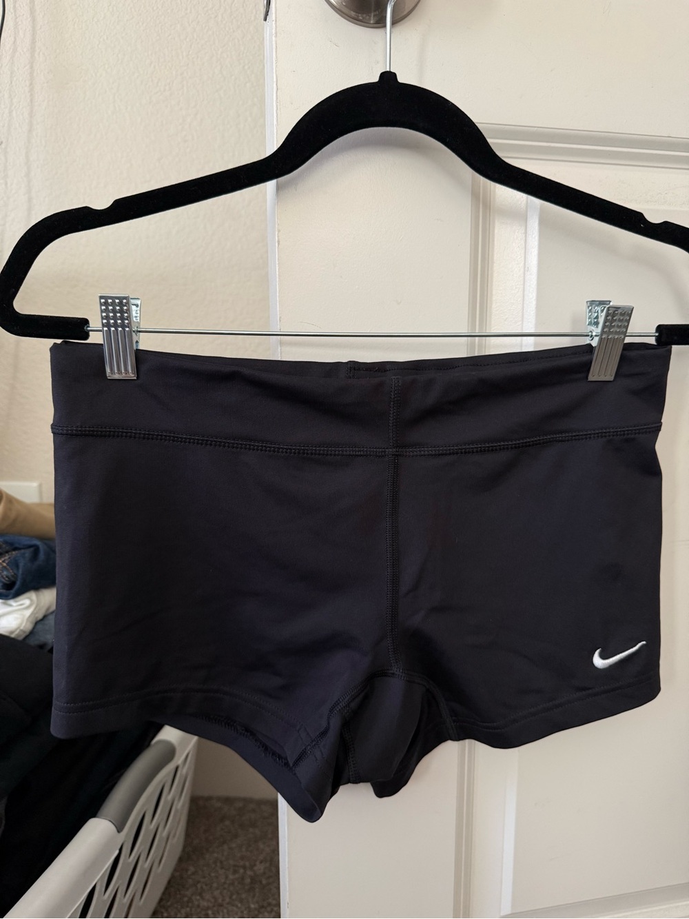 Nike Black Women’s Shorts with White Swoosh